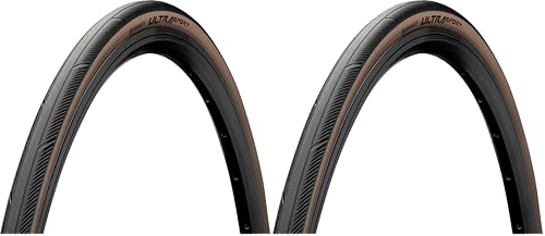 Continental Reifen Conti Ultra Sport III Pieghevole, Pneumatico Unisex-Adult, Nero/Marrone, 28' 700x28C 28-622 (Confezione da 2)