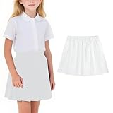 Bidobibo Back to School Fashion School Uniform Skirts for Girls Trendy Elastic High Waist Pleated Skorts with Shorts Kids Preppy Cute Clothes