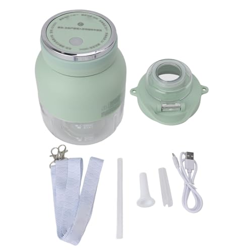 OVAQUIXI Mini Tragbarer Elektrischer Tassenmixer für Outdoor-Sport, Wasserflasche aus PP-Material mit Doppeltem Verwendungszweck (hellgrün)