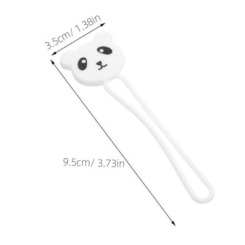 Organizador de cables Mikikit en forma de animal de silicona blanca con diseño de panda miniatura 2