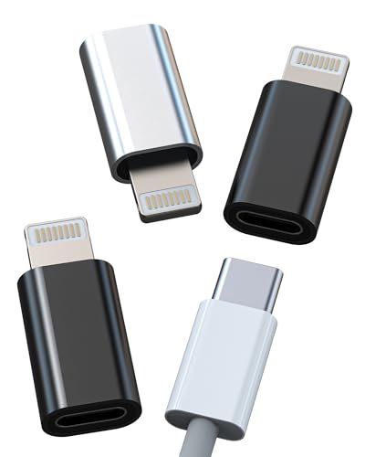 Adaptador USB C Hembra Lightning Macho Cargador(3pack)para iPhone 14 13 Pro Max Certificado MFI para Apple para iPad Tipo C Cable Datos Jack Conector Lighting Cargar Conversor Accesorios Charger Coche