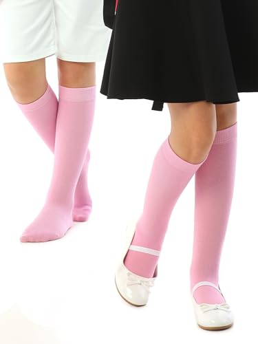Hugh Ugoli 3 Pairs Silky Soft Premium Bamboo Socks for Girls, Boys, Kids, Absorb Sweat, Knee High Long Dress School Uniform