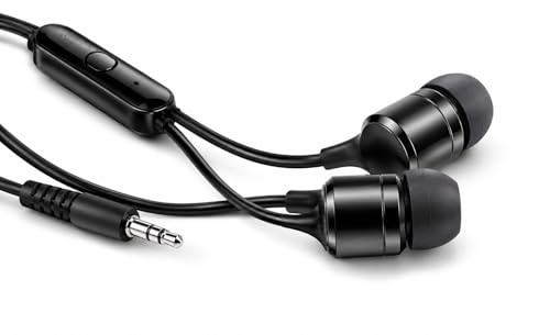 Image of Trendy Multimedia Wired Earphones with Mic, 10mm Super Bass Driver, 3.5mm AUX Jack, Noise Cancellation, in-Line Volume Control, Compatible with Laptops, PCs, Tablets and Smartphones, Black
