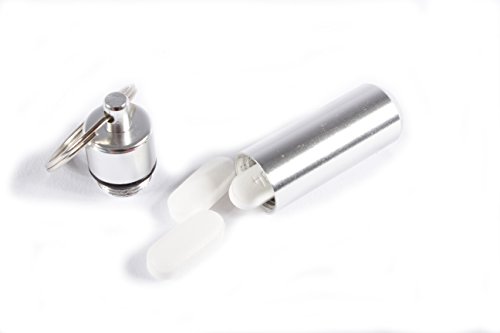 Aribari Mini pillendoosje van aluminium met sleutelring. Waterdichte tabletdoos. Noodcapsule. Cadeauhanger of… - Image 5