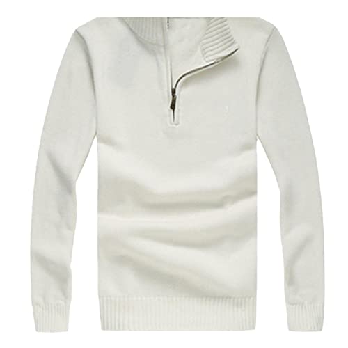 Pull chaud en coton col montant demi-zip homme parfait pour le bureau