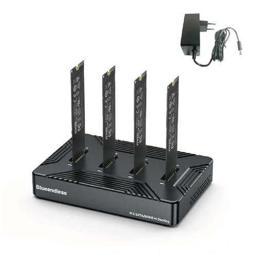 Estación para 4 SSD M.2 NVMe y SATA USB-C 10Gbps miniatura 1