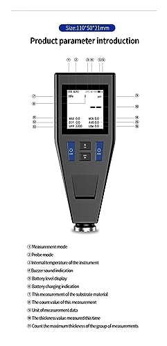 Medidor digital de espesor de pintura para automóvil con pantalla IPS y calibración múltiple miniatura 7