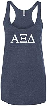 Alpha Xi Delta Flowy Racerback Tank Top (M (6-8)) Blue, White