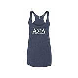 Alpha Xi Delta Flowy Racerback Tank Top (M (6-8)) Blue, White