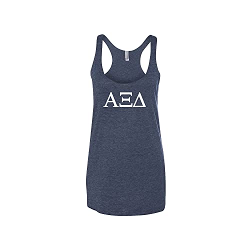 Alpha Xi Delta Flowy Racerback Tank Top (M (6-8)) Blue, White #TOP1