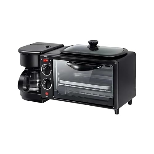 Máquina Desayuno Multifunción 4 En 1 Con Mini Horno 7l, Cafetera, Plancha Antiadherente Y Tostadora, Perfecta Para Apartamento, Estudio O Autocaravana