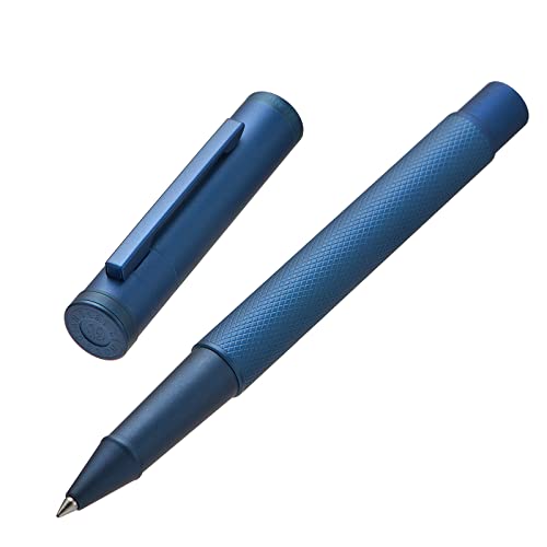 Image of Hongdian Dark Blue Forest Rollerball Pen with Schmidt Black Ink Refill, Classic Design with Metal Case for Business Signature
