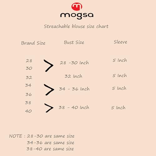 Image of Mogsa Stylish Cotton Saree Blouse for Women | Soft Dobby Stretch Fabric | Round Neck | Stitched Blouse for Party, Casual & Festive Use