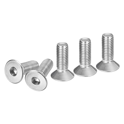 DTGN M10-1.5 x 30mm Flat Head Socket Cap Screws, 10 Pack 304 Stainless Steel Hex Socket Flat Head Screws, Full Thread, Countersunk Bolts