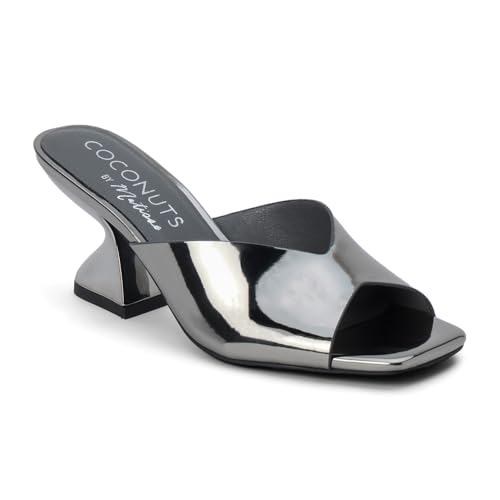 Coconuts by Matisse Womens Soiree Metallic Evening Dress Sandals Mid Heel 2-3" - Silver2
