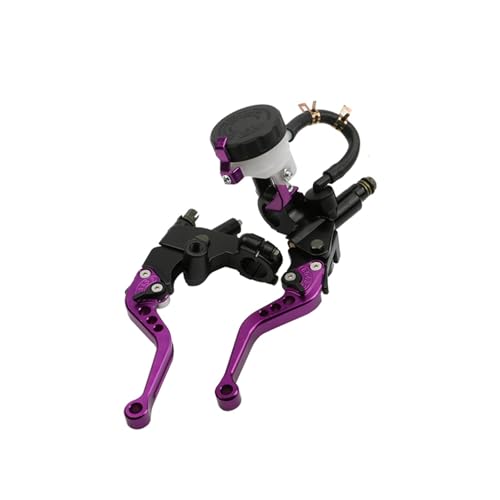 Frein à main de moto maître-cylindre hydraulique réglable 22mm violet