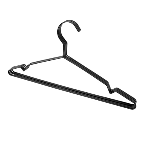 KOMBIUDA 5pcs Metal Hangers Round Clothes Rack Wire Coat Hangers Clothes Suit Hangers Thickened Hangers Clothes Hanging Racks Notched Hangers Trouser Hanger Wire Cloth Hanger Black