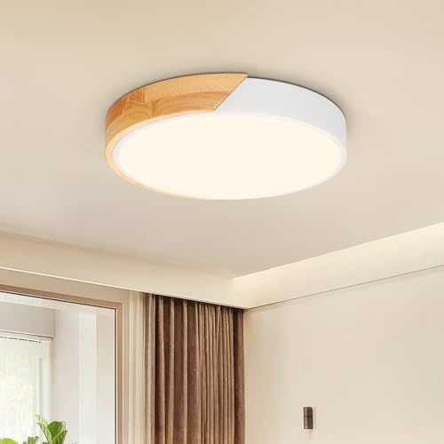 Kambo Round LED Wood Ceiling Light 24W 3000K - Modern Ceiling Lam...