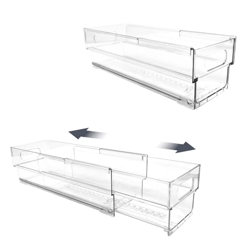 Isaac Jacobs 2-Pack Clear Expandable Storage Bins - Extra Small