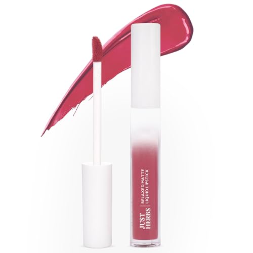 Image of Just Herbs Relaxed Matte Liquid Lipstick Lip colour for Women, Nourishing & Long Lasting Lipsticks 4 ml (Mauve Charm)
