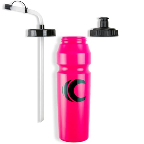 Image of Cannon Sports 1 Liter Sports Water Bottle, BPA-Free, 34 Oz Capacity, Large Mouth, 2 lids (Straw and Squeeze), Great For Helmet Sports Such As Hockey, Lacrosse, Football, Boxing (Pink)