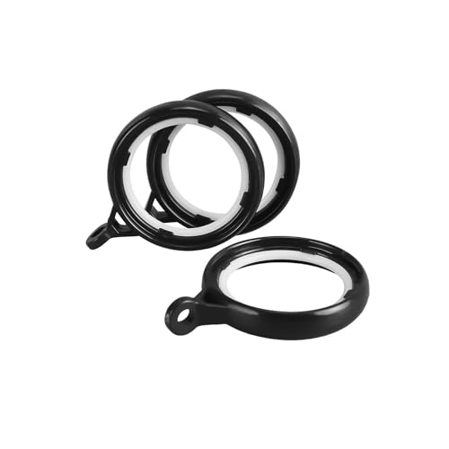 GIMADO 突っ張り棒用 カーテンリング 静音 内径35mm 直径27mmまでのカーテンポールに適用 20枚入り 黒色