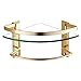 YHPD Badezimmer-Eckregal Aus Glas, 24 cm Dreieckiges Badezimmerregal Mit Handtuchhalter, Schwebende Duschregale (Color : Gold)