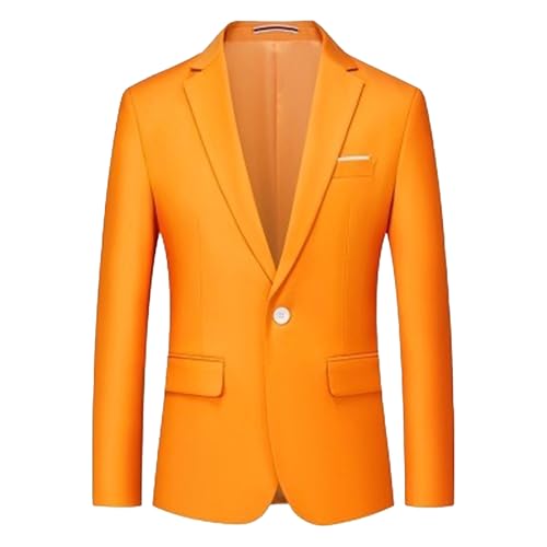 Men's Slim Fit Business Casual Blazer One Button Solid Color Suit Jacket Formal Casual Sport Coat