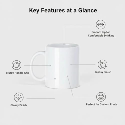 Taza de cerámica blanca 11 oz para sublimación miniatura 4