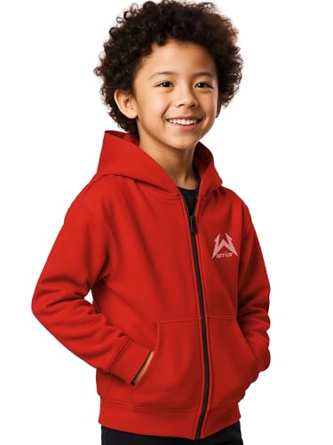 Image of 3Colours RGB Rich Cotton Full Sleeves Zipper Jacket with Hoodies for Unisex Kids-WARRIER