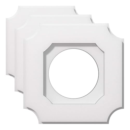 Image of Ekena Millwork CMP10LE-05000 Locke Architectural Grade PVC Contemporary Urethane Ceiling Medallions 10 inchOD x 5 inchID x 6 inchC x 1 inchP (Pack of 3)