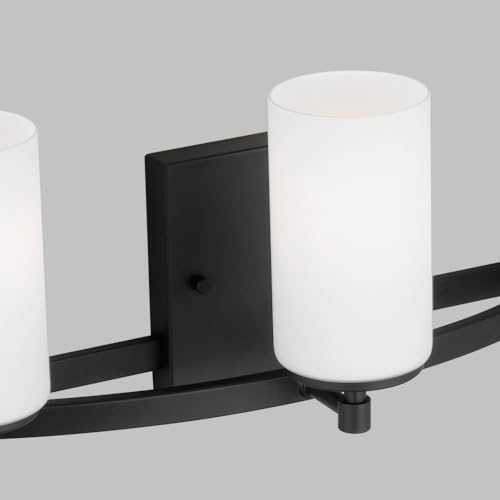 Image of Generation Lighting 3-Light Alturas Contemporary Bath Fixture Wall Lamp Midnight Black 4424603-112 | Bathroom Light Fixture for Home Decor | Wall Sconce Vanity Light Fixture and Bathroom Accessory