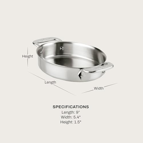 All-Clad Specialty Stainless Steel Oval Bakeware Set 2 Piece Induction Pots and Pans Silver