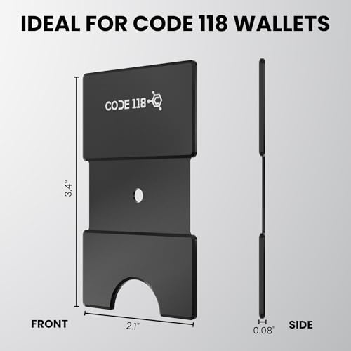 Image of CODE 118 Modular Backplate - Slim Minimalist Aluminum Wallet Accessory - Expandable Cash & Business Card Holder - Modular Add-on Expands Storage up to 8 cards, Wallet not Included (Black Aluminum)