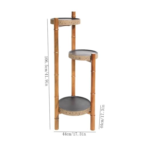 Soporte para macetas de madera antigua con acabado elegante para bonsáis 3