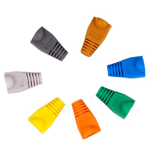 FRCOLOR Cubierta Protectora para Conector Rj45 de Cable Ethernet 06-065 MM 100 Piezas de Plástico Color Mezclado Funda para Botas de Red Tapa para Enchufe de Red Protección contra