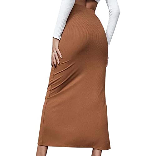 Ladies Skorts Skirt for Women Ribbed Wrap Slit Pencil Criss Cross Basic Maxi Long Skorts 2025 Regular Fit3