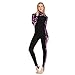 Produktbild XDXART Damen Einteiliger Badeanzug mit Kapuze Langarm Kurzbein Surf Anzug UV Schutz Sonnenschutz (lila, 2XL)
