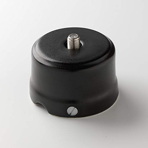 - Presa TV-Satellitare BELLE ÉPOQUE in stile vintage per installazione con cavo tessile in pregiata porcellana artigianale nero opaco