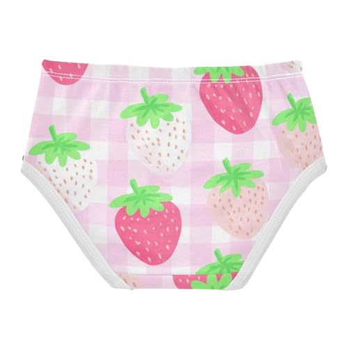 Cotton Toddler Underwear Floral Cute Strawberries Pink Little Girl Panties Personalized Underpants Briefs 2t2