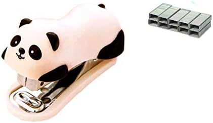 Portable Mini Cute Panda Desktop Stapler Set with 1000PCS No.10 Staples for Office School Home or Travel Use
