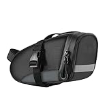 Bolsa para sillín de bicicleta, 21 x 10,5 x 9 cm, soporte de carga para asiento trasero de ciclismo, bolsa de bicicleta reflectante, bolsa de ciclismo para luz trasera, bolsa impermeable para