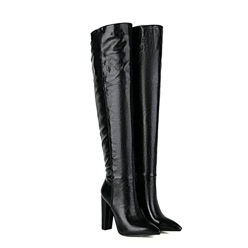 Bottes de mode pour femmes à enfiler confortables avec manches aux genoux
