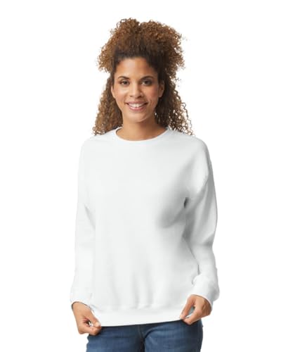 Image of Gildan Men's Heavy Blend Crewneck Sweatshirt - Large - White