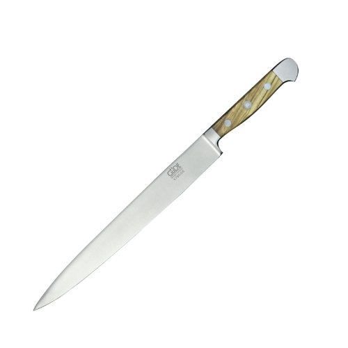 Güde Schinkenmesser Alpha-Olive Serie, Klingenlänge: 26 cm, Olivenholz, X765/26| Küchenmesser - Geschmiedet - Solingen, Wurstmesser - scharf - langlebig - hochwertig
