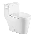 Sarlai One Piece Toilet Bathroom - 1 Piece Toilet Single Siphon Single Flush 1.28 GPF Modern Ceramic White Comfort Height Bathroom Elongated Round Toilet, 12" Rough In, Trapway 2", Wax Included