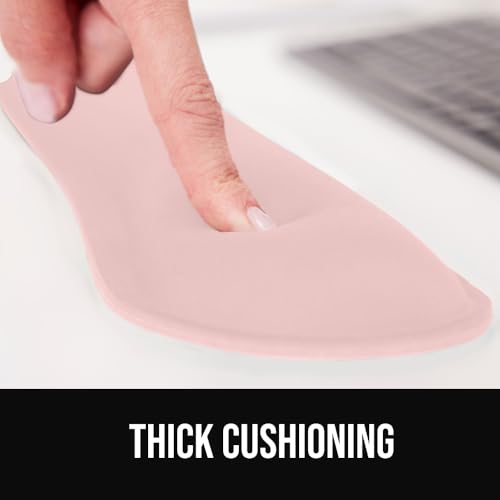 Image of GORILLA GRIP Silky Gel Memory Foam Wrist Rest for Computer Keyboard, Mouse, Ergonomic Design for Typing Pain Relief, Desk Pads Support Hand Arm Mousepad Rests, Stain Resistant, 2 Piece Pad, Light Pink