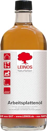LEINOS 280 Arbeitsplattenöl für Innen 0,25 Glas | Naturöl zur Imprägnierung von Küchenarbeitsplatten, Möbeloberflächen & Kinderspielzeug aus Holz | Speziell für den Küchenbereich, lösemittelfrei