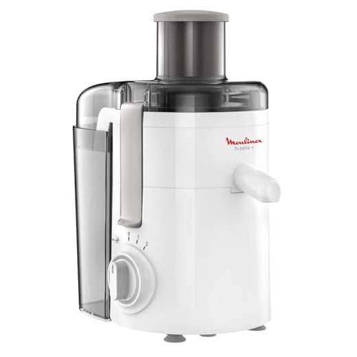 Moulinex JU3701 Frutelia + Centrifuga, Ampia Apertura, Facile da Pulire, 2 Velocità e Modalità Pulse, 350 W, Bianco