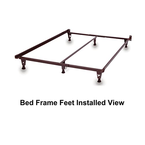 Home's Place Steel Stem Bed Frame Feet To Replace Wheels. Prevent Sliding. Sturdy Bed Frame Feet Replacements With Plastic Inserts. Set Of 4 #TOP3